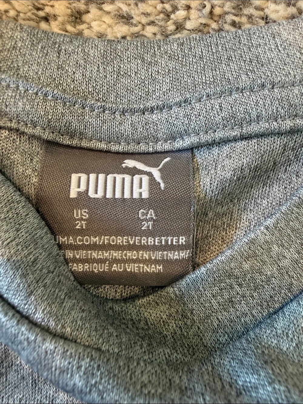 Puma 2T Gray & Black Athletic Tee with Yellow Logo and Trim Set - Picture 4 of 4